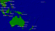 Australien-Ozeanien Städte + Grenzen 1920x1080